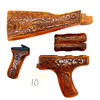 Pakistani Khyber Pass Hand Engraved Walnut AK Dong Wood Stock Set
