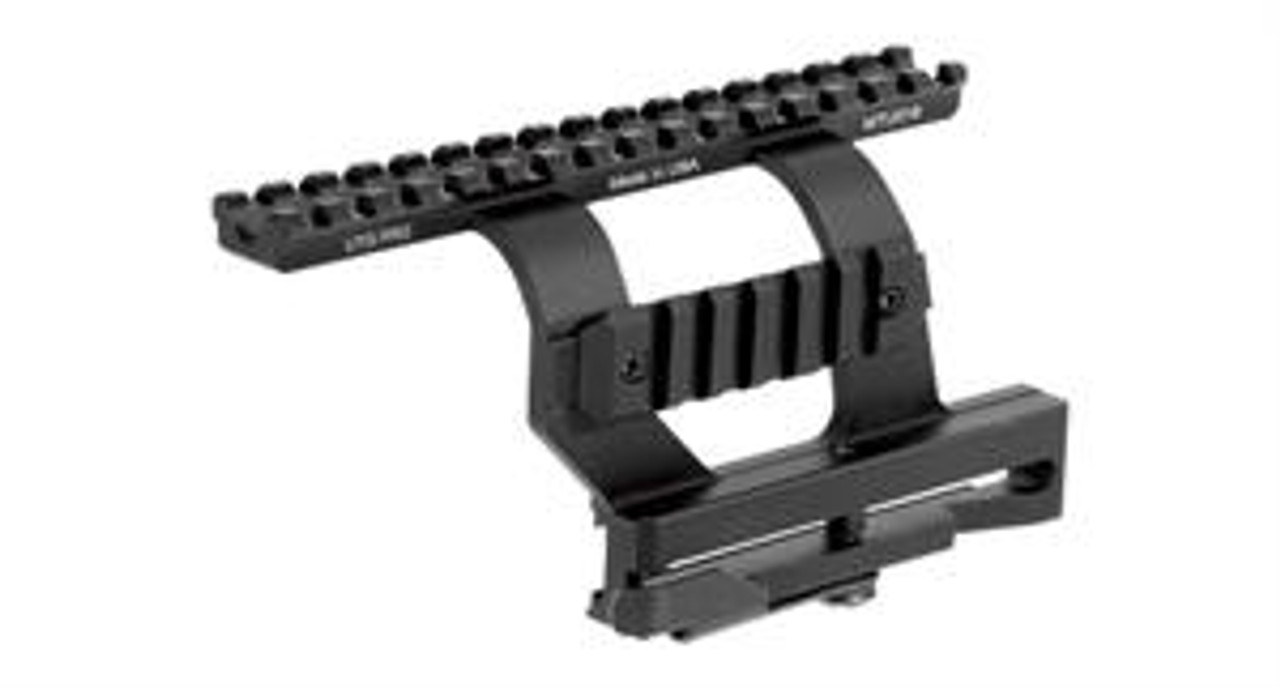 UTG LE Rated Double Rail/13-Slot Angle Mount with Integral QD Lever Lock System Black Picatinny To Dovetail Adapter Double Rail Quick Detach Picatinny