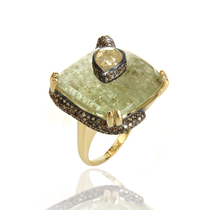 Green Beryl and Diamond Snake Ring Green Beryl and Diamond Snake Ring