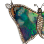 Black Opal and Natural Diamond Butterfly Pendant