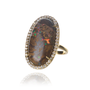 Yowah Opal and Diamond Ring