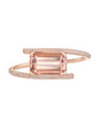 Emerald Shaped Morganite Bypass Cuff