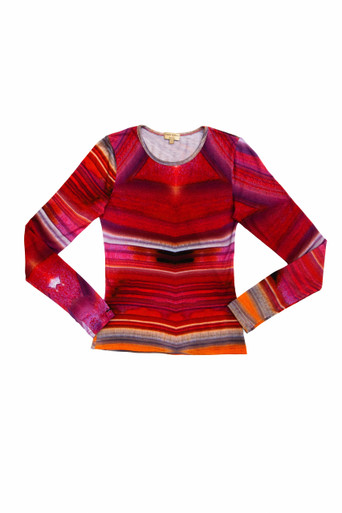 Neon Stripe Printed Long Sleeve Tee