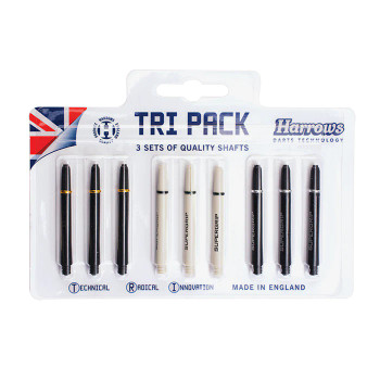 Harrow Tri-Pack Black/White Medium 47mm Shafts