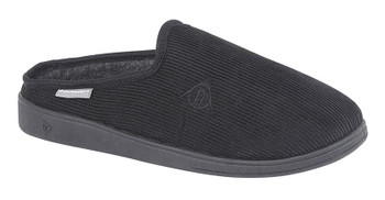 Dunlop TED MS430 Black Textile Mule Slip On Slippers