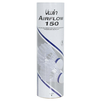 Uwin Airflow 150 Badminton Shuttlecocks White (Tube of 6)
