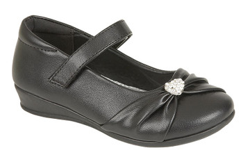 C794 Girls Black School Shoe