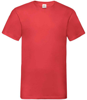 SS7 - Fruit of the Loom V Neck Value (Red) T-Shirt
