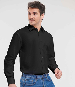 Russell Athletic Collection Long Sleeve Easy Care Cotton Poplin Shirt