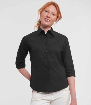 Russell Athletic Collection Ladies 3/4 Sleeve Easy Care Fitted Shirt