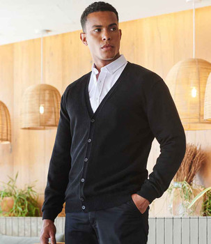 Henbury Lightweight Cotton Acrylic V Neck Cardigan
