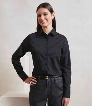 Premier Ladies Recyclight® Long Sleeve Poplin Shirt