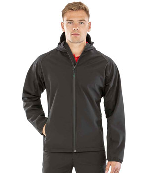 Result Recycled Three Layer Printable Hooded Soft Shell Jacket
