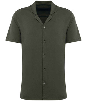 Spasso Jersey Short Sleeve Bowling Collar Shirt