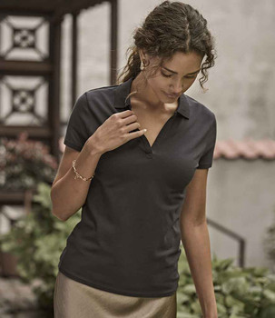 Tee Jays Ladies Luxury Stretch V Neck Polo Shirt