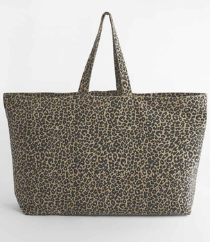 Westford Mill Leopard Print Canvas Oversized Tote Bag