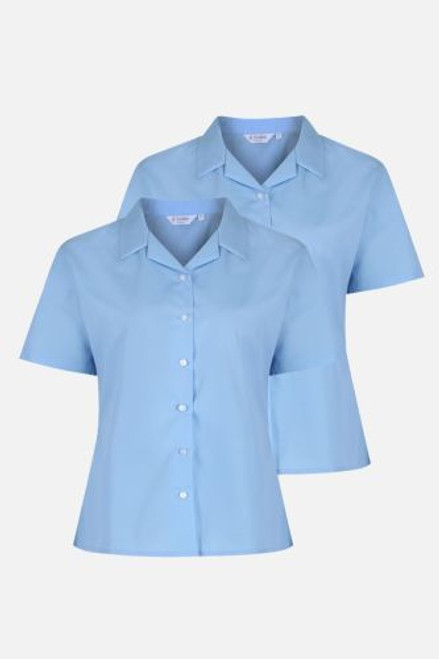 Blue Short Sleeve Rever Blouses (2 Pack)