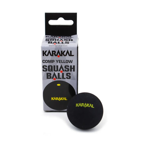Karakal Competition Yellow Dot Squash Balls Box of 2