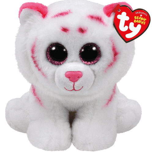 TY Beanie Babies Tabor Pink/White Tiger 15cm