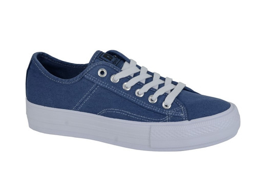 DEK L944 Ladies 6 Eye Denim Canvas Lace Casual Plimsoll Shoes