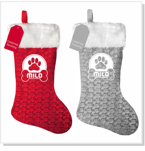 XT024 Personalised Doggy Bone Christmas Stocking