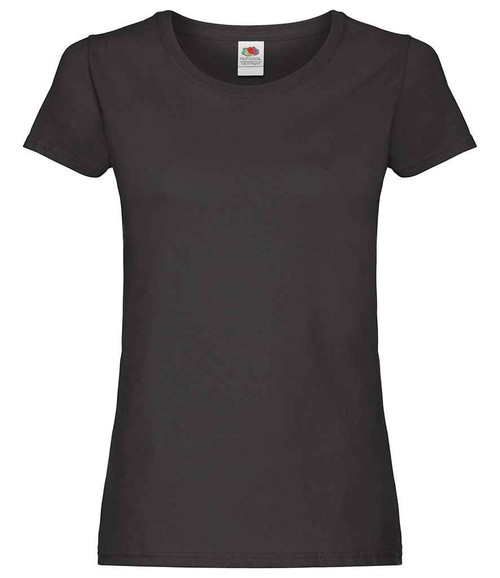 Fruit of the Loom Lady Fit Original T-Shirt - (Black / Medium)