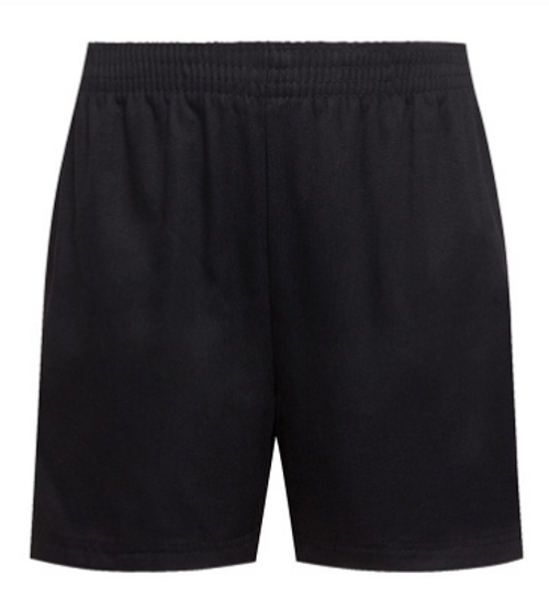 Black Poly Cotton Sports Shorts