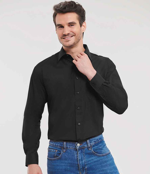 Russell Athletic Collection Long Sleeve Easy Care Poplin Shirt