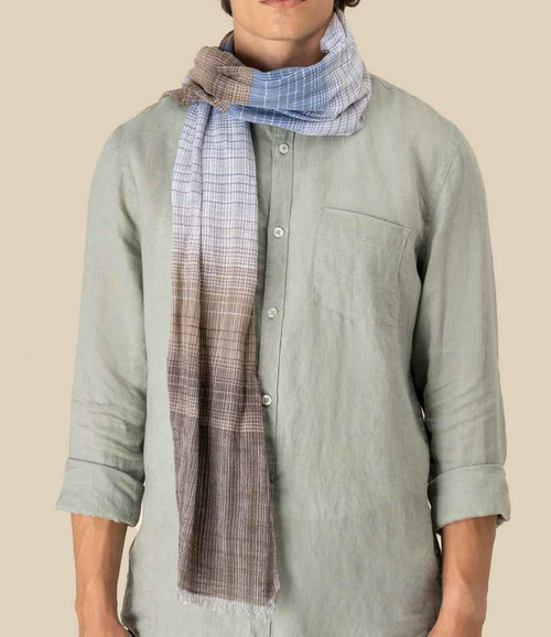 Spasso Brown Double Striped Scarf
