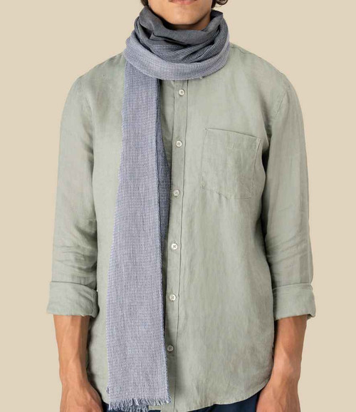 Spasso Graphite Ink Striped Scarf