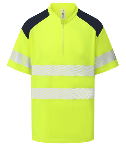 Yoko Mandarin Collar Zip Piqué Polo Shirt