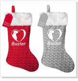 XT024 Personalised Doggy Heart Christmas Stocking