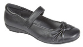 C795 Girls Black School Shoe