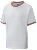 White T-Shirt With Red Trim