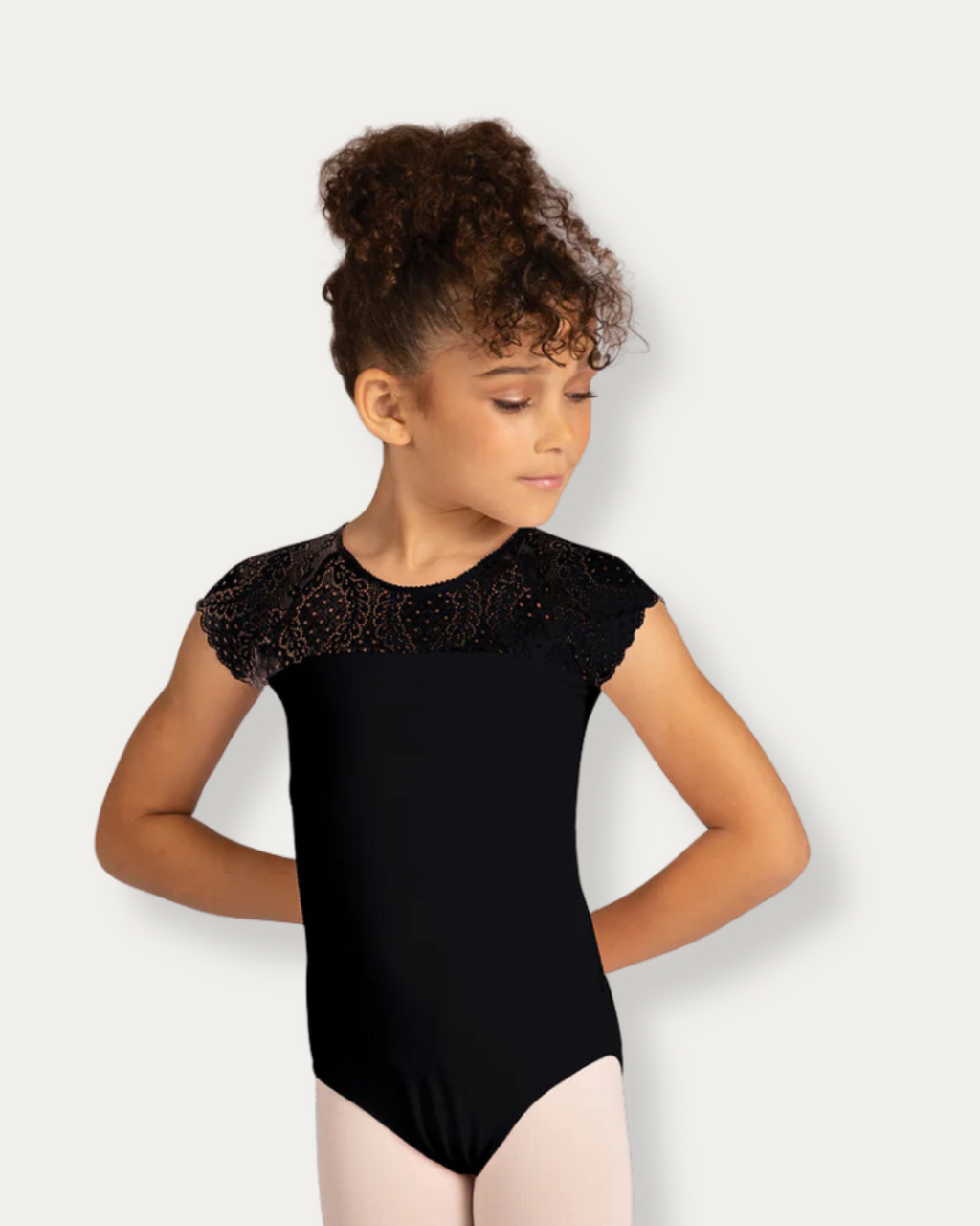 Audra Cap Sleeve Lace Leotard - Black - Backstage Dancewear & Gifts