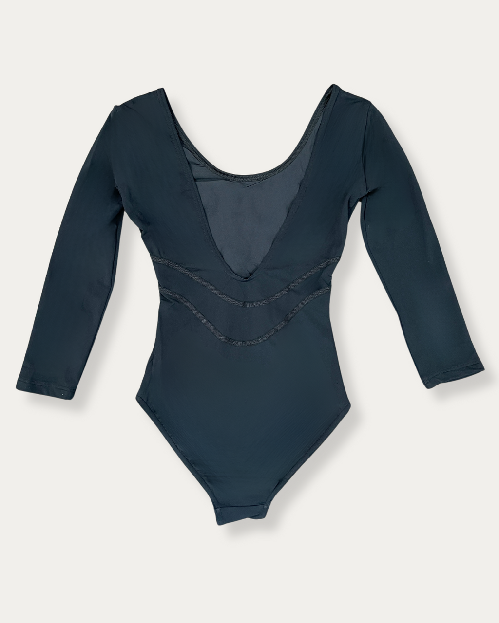 Rosarymoon balloon sleeve leotard ブラック/黒 BASIC~ Layered Bare Knit Leotard - ROSARYMOON OFFICIAL WEB STORE