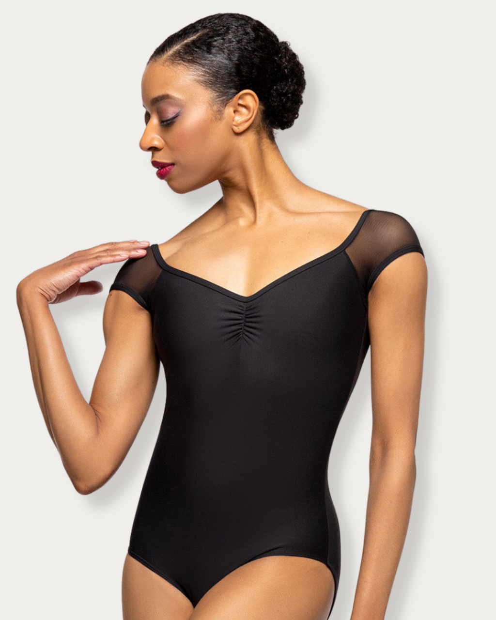 Eleve Celine Short Sleeve Black Leotard Backstage Dancewear Gifts