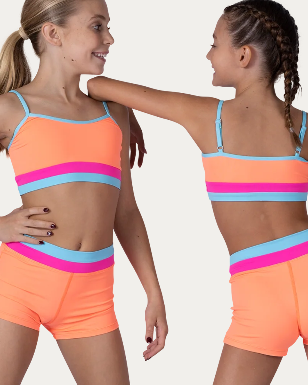 XO Dance Co Triple Threat Short - Coral Glow - Backstage Dancewear