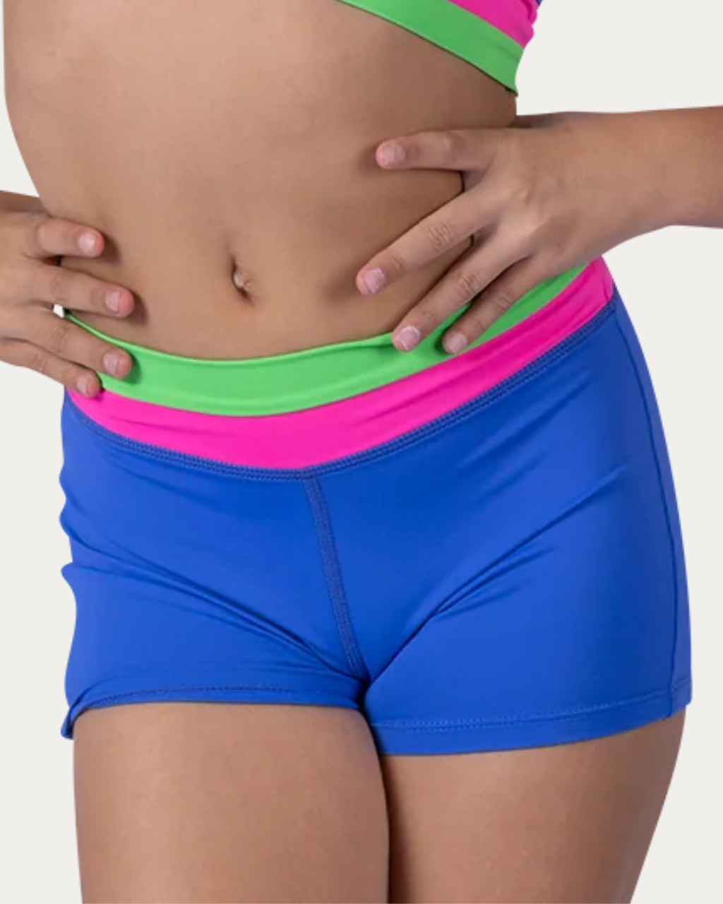 XoDanceCo Triple Threat Short - Blue Monster - Backstage Dancewear