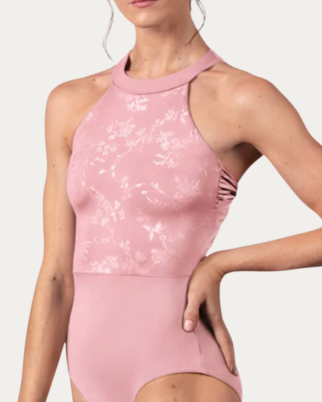 Bloch Veronica Halter with Twist Back Adult Leotard - Vintage Pink