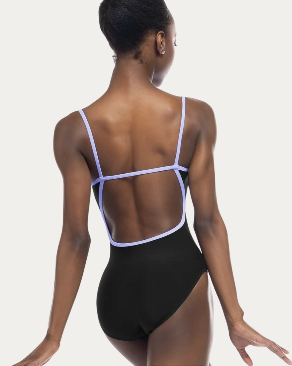 Eleve Candy Leotard - Black with Lavender Trim - Backstage