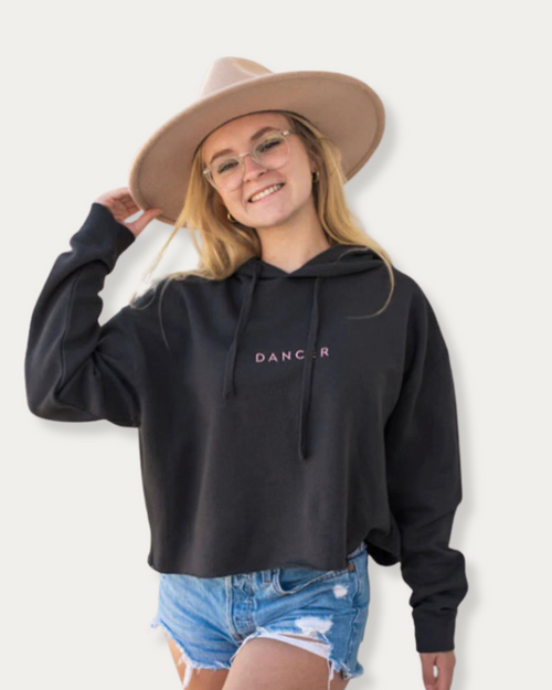 Dancer Embroidered Hoodie - Black