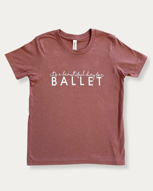 It's a Beautiful Day for Ballet Tee - Heather Mauve - Ladies