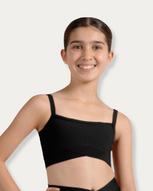 Braided Camisole Crop Top - Black