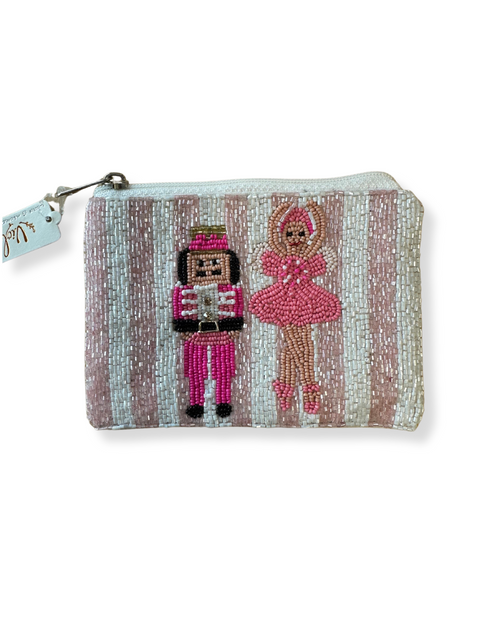 Beaded Coin Purse - Pink Nutcracker