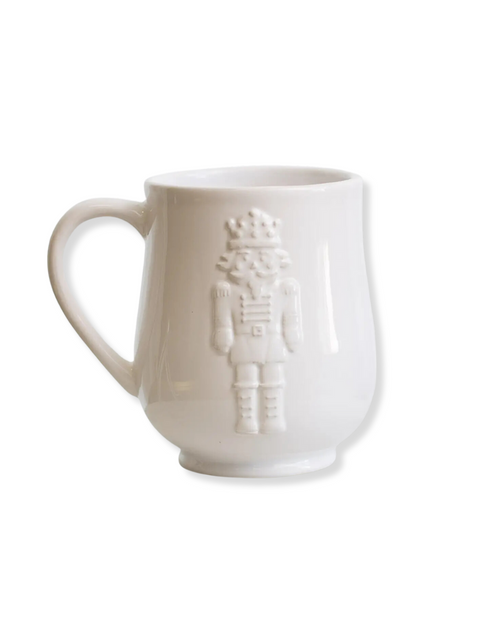 Royal Nutcracker Embossed Coffee Mug White 18oz