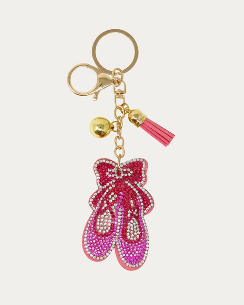 Pink Rhinestone Puffy Pointe Shoe Bag Charm Pink Rhinestone Puffy Pointe Shoe Bag Charm