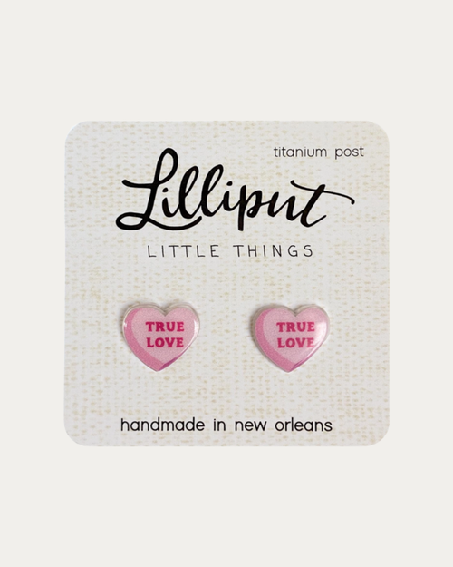 Conversation Heart Stud Earrings - True Love