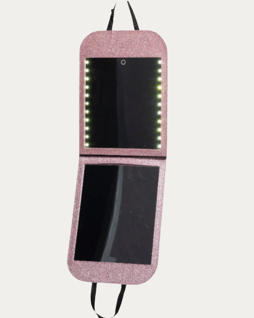 LED Folding Double Glam'r Mirror - Pink