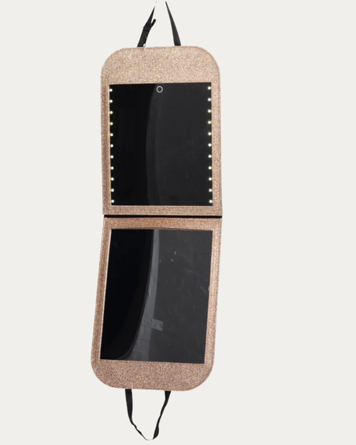 LED Folding Double Glam'r Mirror - Rose Gold